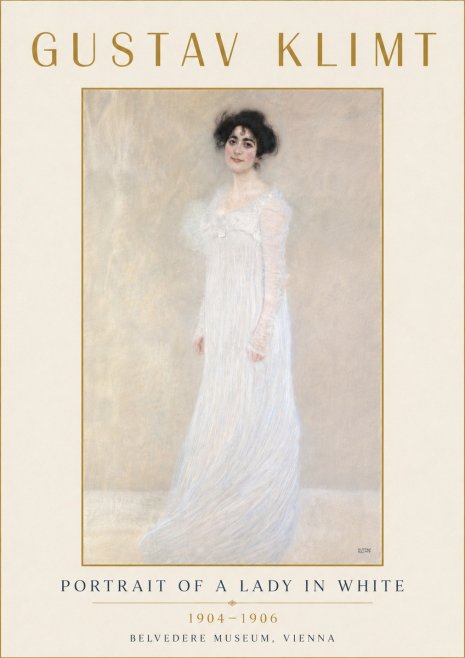 Klimt Portrait of a Lady in White No6 - Plakat