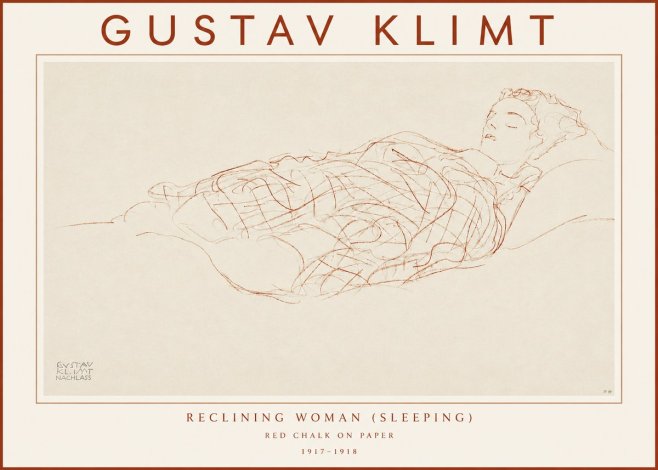 Klimt Reclining Woman (Sleeping) I No3 - Plakat