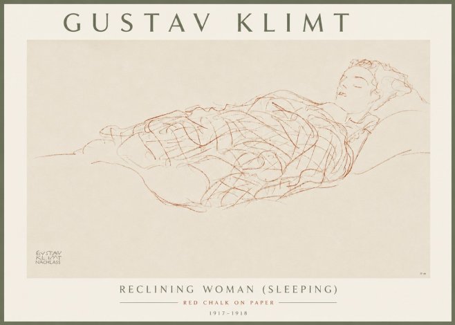 Klimt Reclining Woman (Sleeping) I No6 - Plakat
