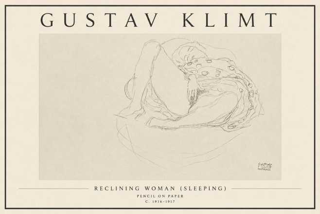 Klimt Reclining Woman (Sleeping) II No3 - Plakat