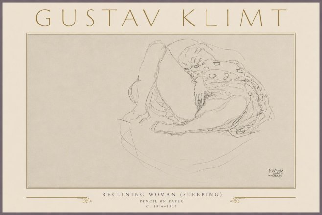 Klimt Reclining Woman (Sleeping) II No5 - Plakat