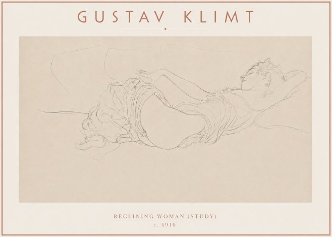 Klimt Reclining Woman (Study) No3 - Plakat