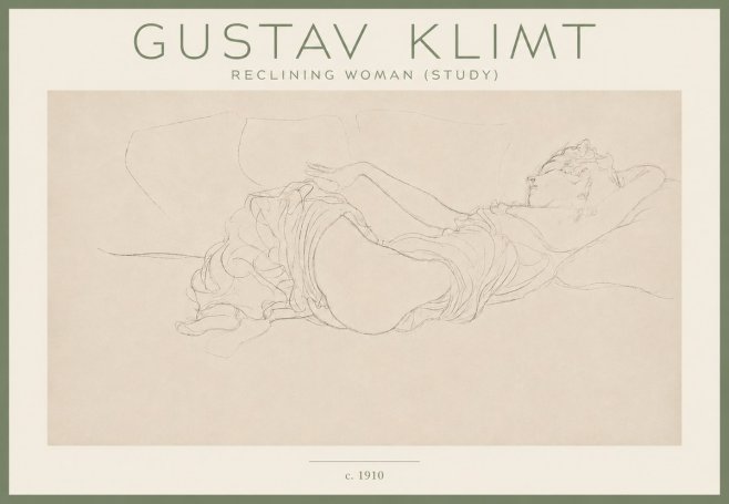 Klimt Reclining Woman (Study) No4 - Plakat