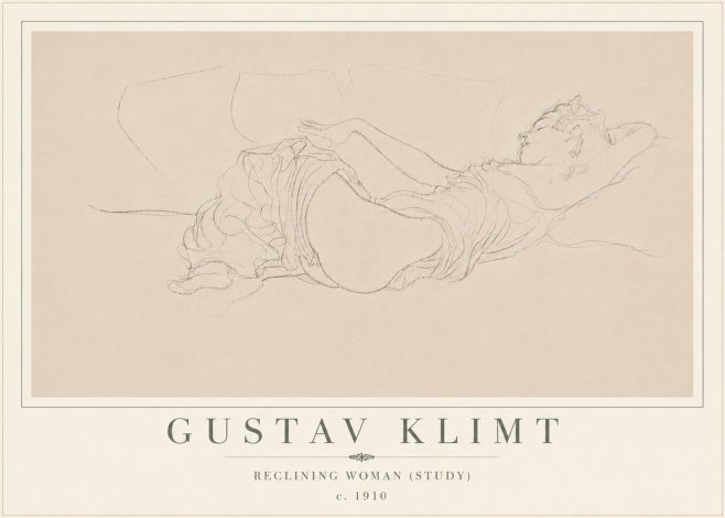 Klimt Reclining Woman (Study) No6 - Plakat