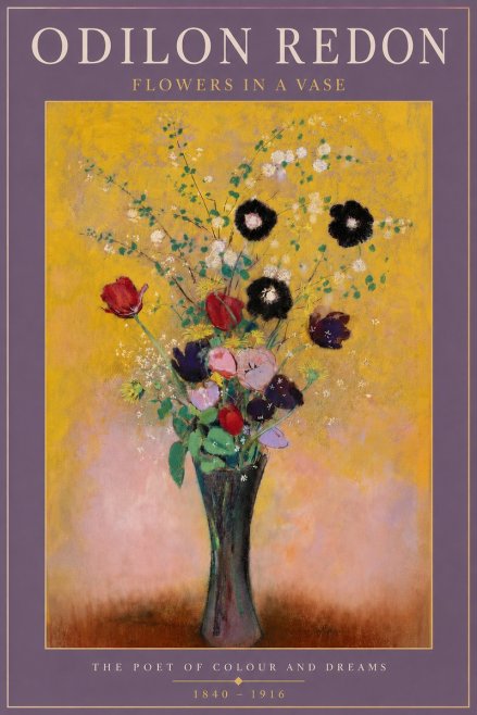 Odilon Redon Flowers in a Vase IV No4 - Plakat