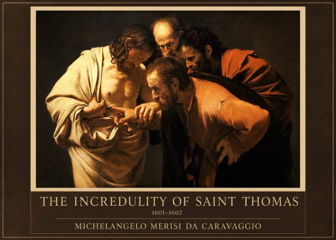 Michelangelo Merisi da Caravaggio The Incredulity of Saint Thomas II No1 - Plakat