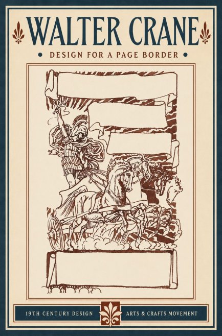 Walter Crane Design for a Page Border No4 - Plakat