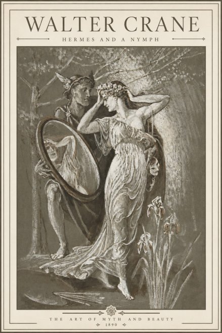 Walter Crane Hermes and a Nymph No3 - Plakat