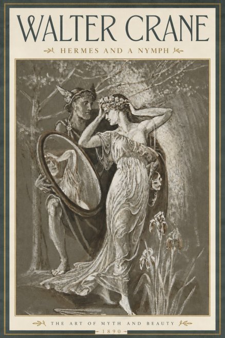 Walter Crane Hermes and a Nymph No4 - Plakat