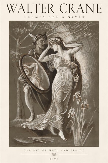 Walter Crane Hermes and a Nymph No6 - Plakat