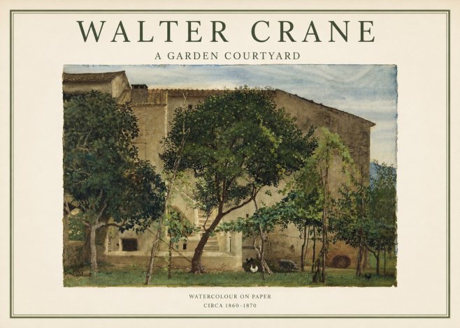 Walter Crane A Garden Courtyard No1 - Plakat