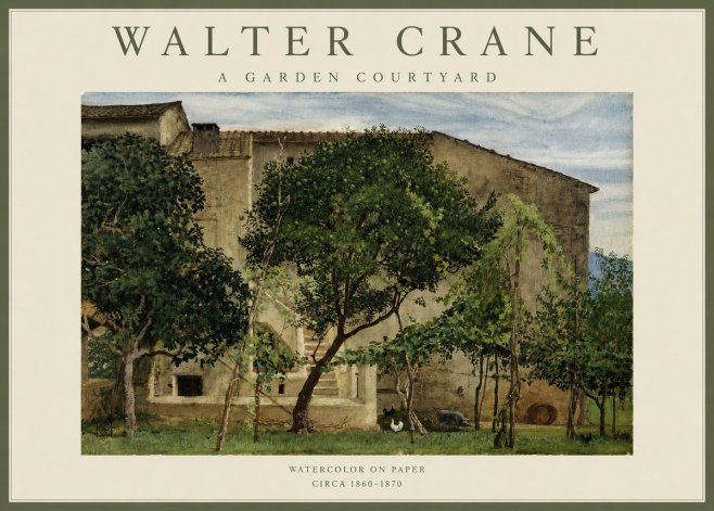 Walter Crane A Garden Courtyard No2 - Plakat