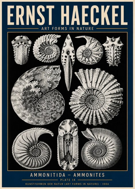 Ernst Haeckel Ammonitida - Ammonites No6 - Plakat