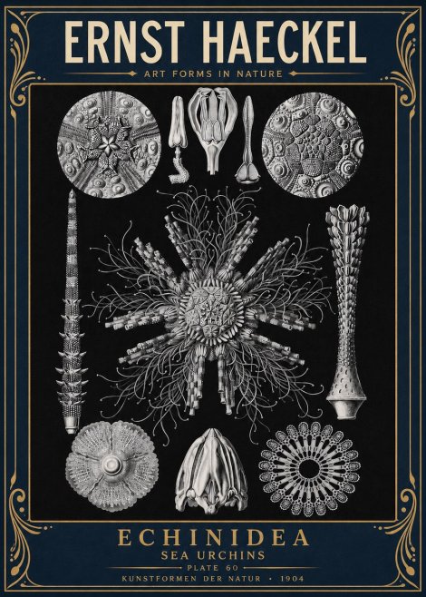 Ernst Haeckel Echinidea Sea Urchins No4 - Plakat