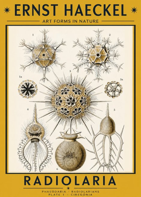 Ernst Haeckel Radiolaria - Plate 1 - Ciregonia No2 - Plakat