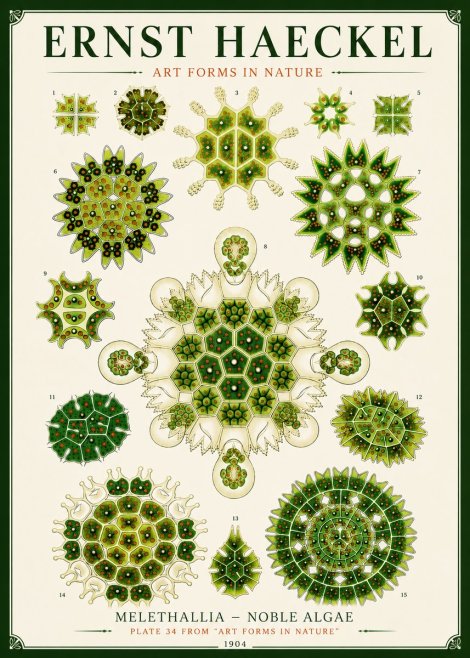 Ernst Haeckel Melethallia - Noble Algae No6 - Plakat