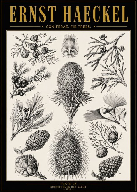 Ernst Haeckel Coniferae. Fir Trees. No5 - Plakat
