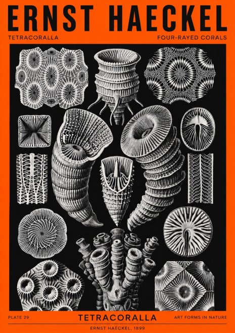 Ernst Haeckel Tetracoralla - Four-rayed Corals No2 - Plakat