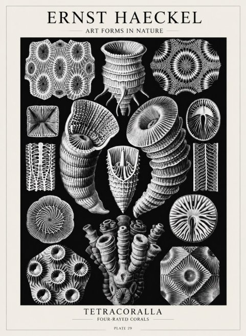 Ernst Haeckel Tetracoralla - Four-rayed Corals No4 - Plakat