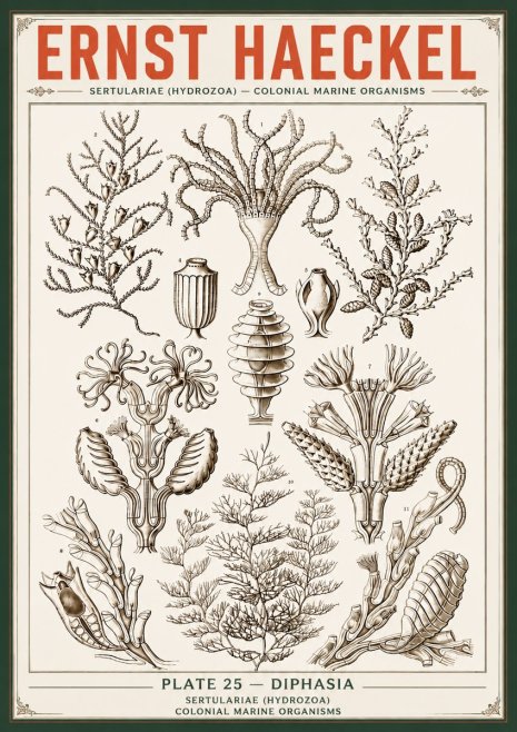 Ernst Haeckel Sertulariidae No6 - Plakat