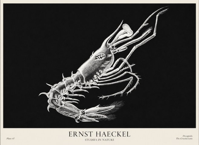 Ernst Haeckel Decapoda the Crustaceans No1 - Plakat
