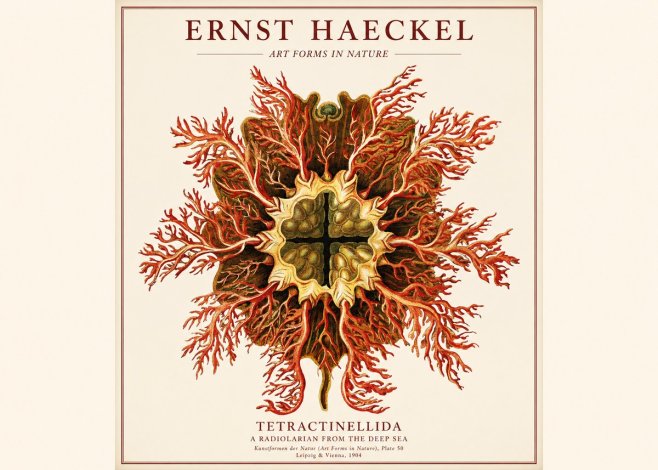 Ernst Haeckel Tetractinellida a Radiolarian from the Deep Sea No1 - Plakat