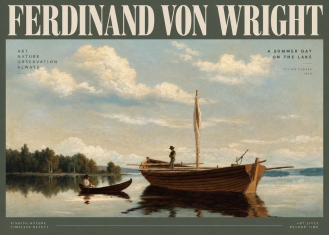 Ferdinand von Wright Fishing Boats on a Calm Lake. 1878. No6 - Plakat