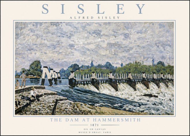 Sisley The Dam at Hammersmith No6 - Plakat