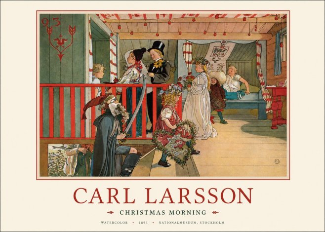 Carl Larsson Children Bringing Flowers No3 - Plakat