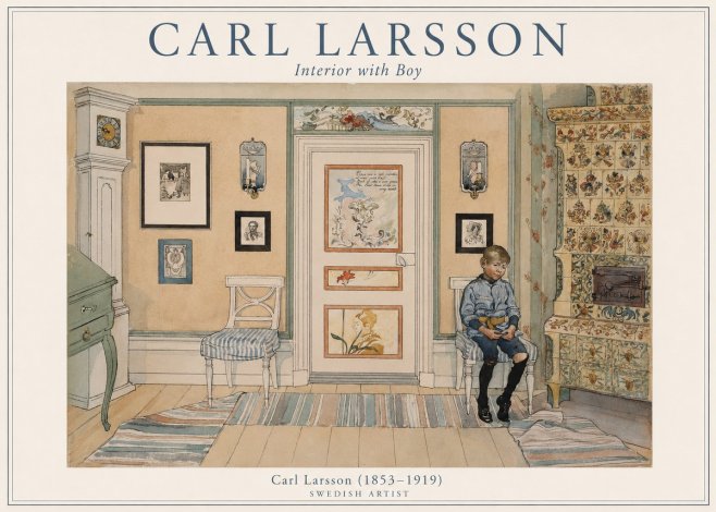 Carl Larsson Interior with Boy No1 - Plakat