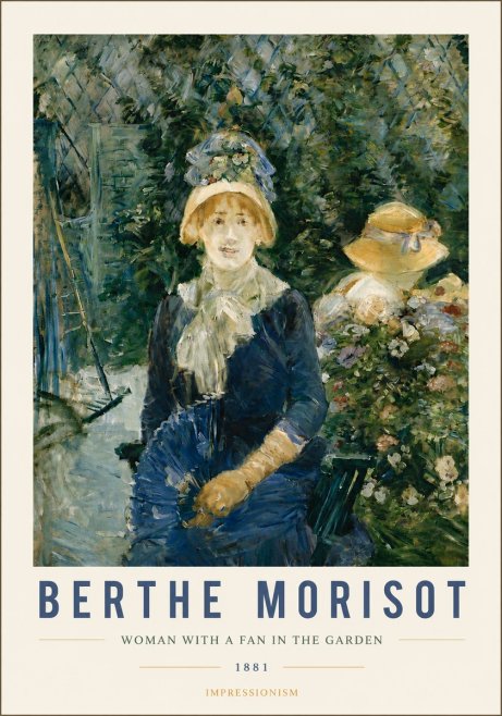 Berthe Morisot Young Woman with a Fan II No5 - Plakat