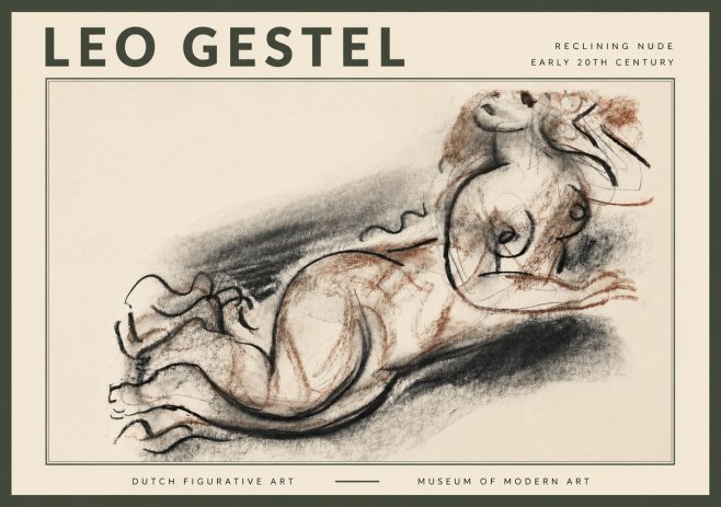 Leo Gestel Reclining Nude No4 - Plakat