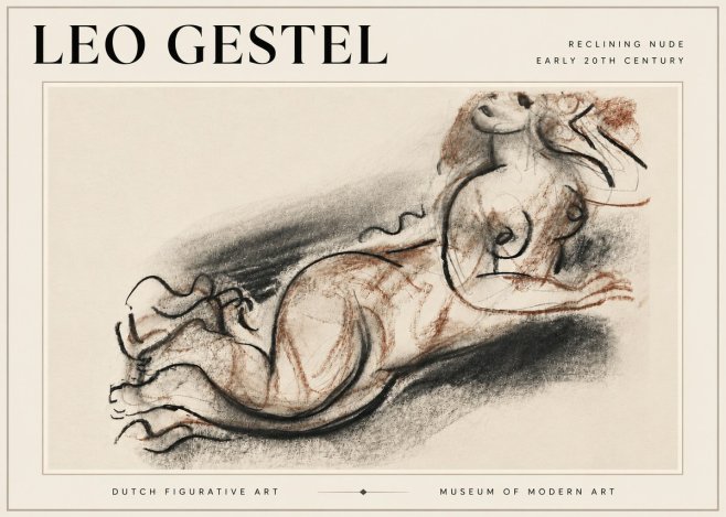 Leo Gestel Reclining Nude No6 - Plakat