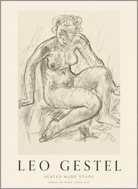 Leo Gestel Seated Nude Study No1 - Plakat