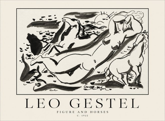 Leo Gestel Figure and Horses No1 - Plakat