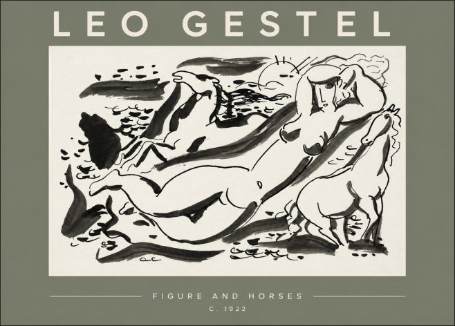 Leo Gestel Figure and Horses No3 - Plakat