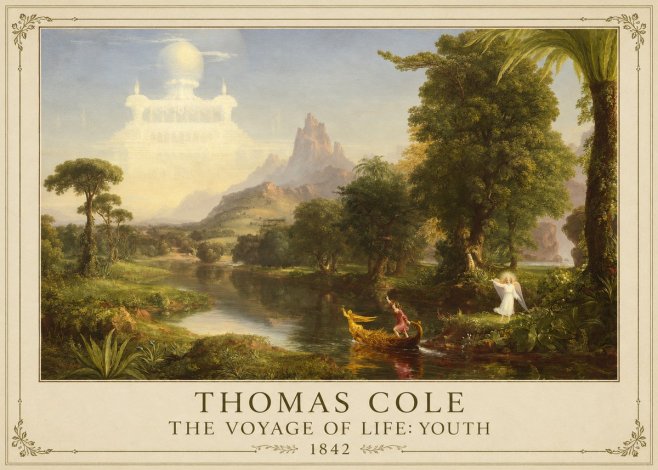 Thomas Cole The Voyage of Life: Youth I No1 - Plakat