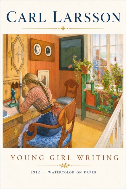 Carl Larsson Young Girl Writing No5 - Plakat