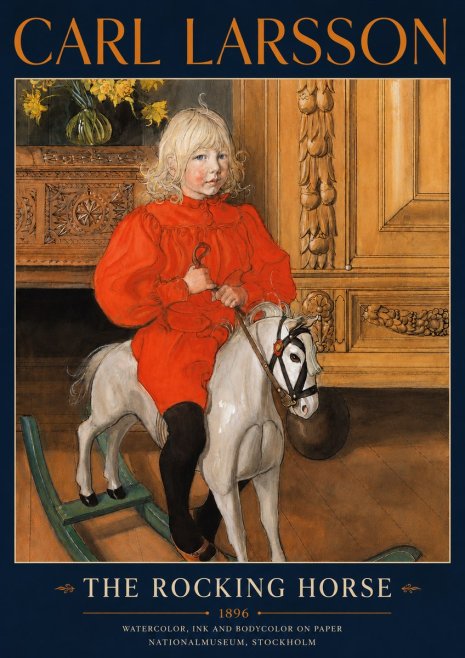 Carl Larsson The Rocking Horse No5 - Plakat