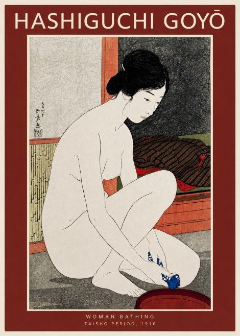 Hashiguchi Goyō Woman Bathing No3 - Plakat