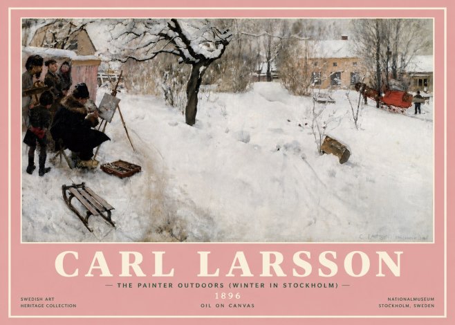 Carl Larsson The Painter Outdoors (Winter in Stockholm) No5 - Plakat