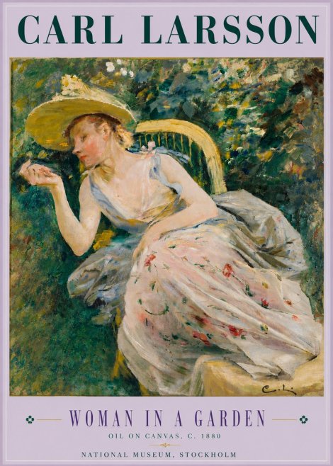 Carl Larsson Woman in a Garden No6 - Plakat