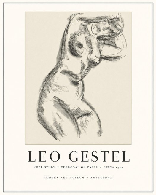 Leo Gestel Study of a Female Nude No2 - Plakat