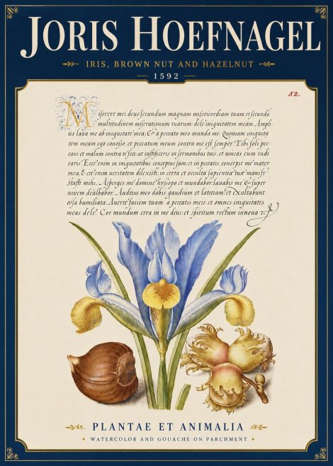 Joris Hoefnagel Iris, Brown Nut and Hazelnut No6 - Plakat