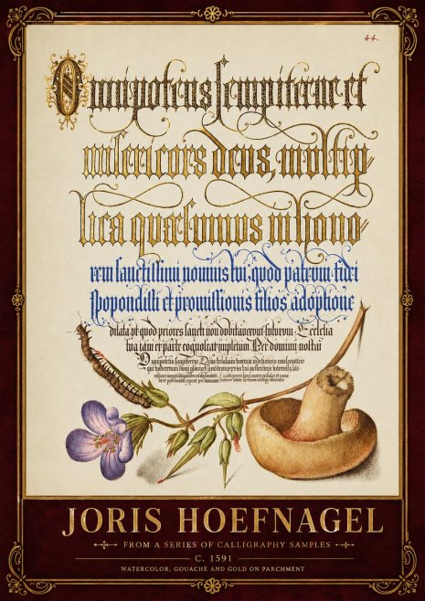 Joris Hoefnagel From a Series of Calligraphy Samples No6 - Plakat