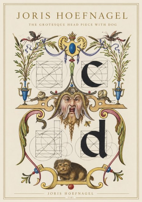 Joris Hoefnagel The Grotesque Head Piece with Dog No1 - Plakat
