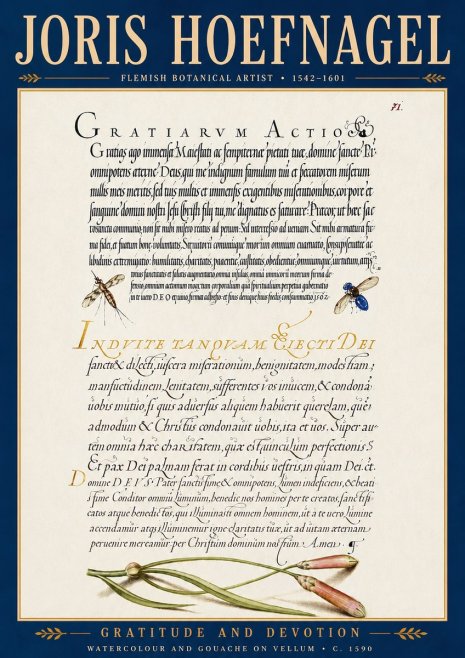 Joris Hoefnagel Thanksgiving to God • Institute for Botanical Studies No6 - Plakat