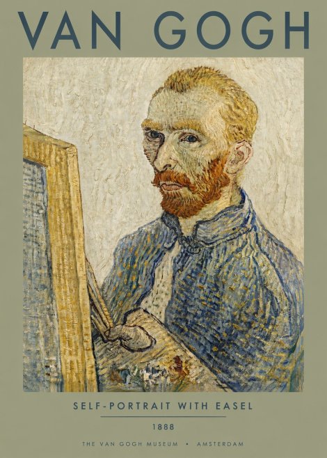 Van Gogh Self-portrait with Easel No3 - Plakat