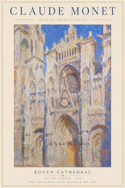 Monet Rouen Cathedral No5 - Plakat