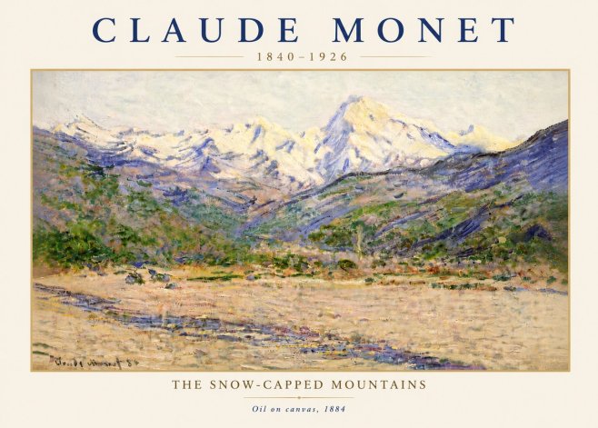 Monet The Snow-capped Mountains No5 - Plakat